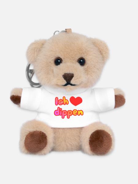 Ich liebe dippen - Teddy Schlüsselanhänger - Weiß