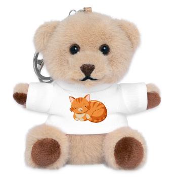 Chat adorable mignon - Porte-clés ourson - blanc - Devant