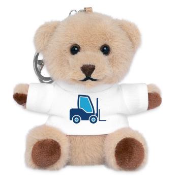 Gabelstapler Solid Icon Lager-Logistikausrüstung - Teddy Schlüsselanhänger - Weiß - Vorne