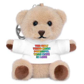 Love Over Hate Rainbow Power - Teddy Keyring - white - Front