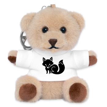 Fuchs Silhouette – Waldtier Minimal Motiv - Teddy Schlüsselanhänger - Weiß - Vorne