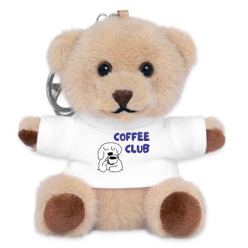 Kaffee Club Hund Illustration - Teddy Schlüsselanhänger - Weiß - Vorne