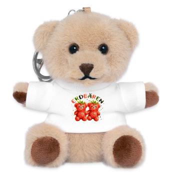 Erdbären Süßes Erdbeere Bären Wortspiel Design - Teddy Schlüsselanhänger - Weiß - Vorne