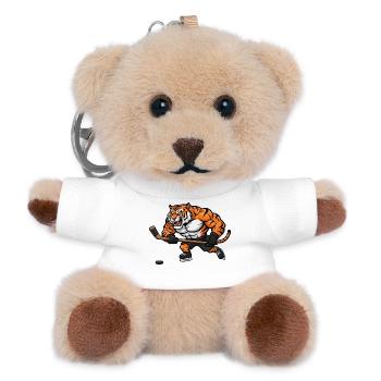 Tiger stark entschlossen Eishockey Spieler Comic - Teddy Schlüsselanhänger - Weiß - Vorne