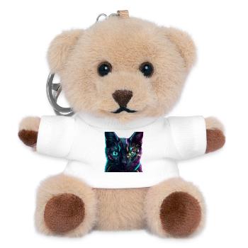Katzen-Neonnetz - Teddy Schlüsselanhänger - Weiß - Vorne
