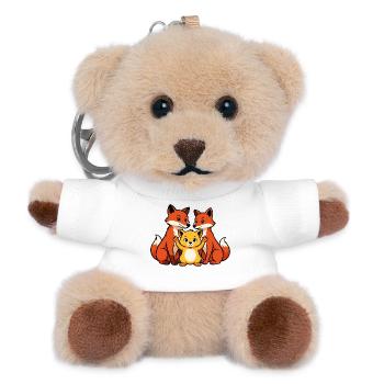 Fuchsfamilie - Teddy Schlüsselanhänger - Weiß - Vorne