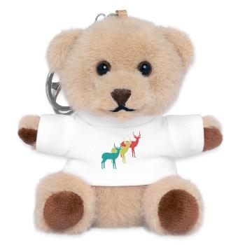 Antilopen Silhouetten Vintage - Teddy Schlüsselanhänger - Weiß - Vorne