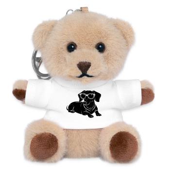 Dachshund Weiner Hunde-Lege-Sonnenbrille - Teddy Schlüsselanhänger - Weiß - Vorne