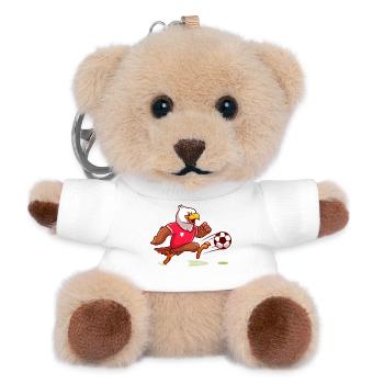 Eagle Maskottchen Striker Kick - Teddy Schlüsselanhänger - Weiß - Vorne