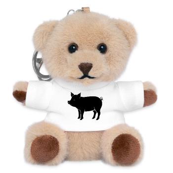 pig - Teddy Keyring - white - Front