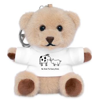 Be Kind To Every Kind Vegan Cow Pig - Teddy Keyring - white - Front
