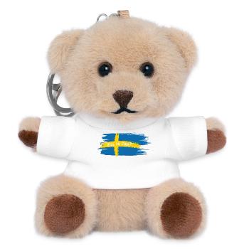 Vill Du Fika? – Schwedischer Kaffee Humor - Teddy Schlüsselanhänger - Weiß - Vorne