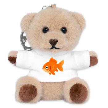 Sunny Orange Goldfish Illustration - Teddy Keyring - white - Front
