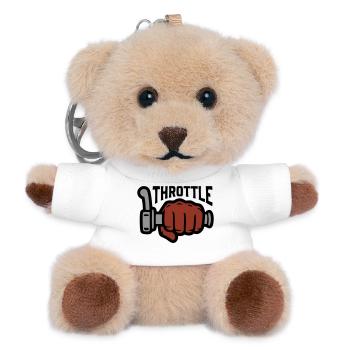 Throttle Gasgriff Schriftzug - Teddy Schlüsselanhänger - Weiß - Vorne