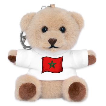Marokko Fahne - Teddy Schlüsselanhänger - Weiß - Vorne