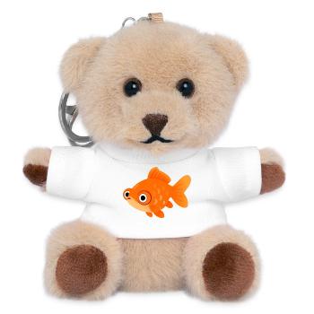 Sunny Orange Telescope Goldfisch-Cartoon - Teddy Schlüsselanhänger - Weiß - Vorne