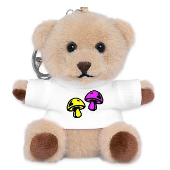 Pilze Bunt - Teddy Schlüsselanhänger - Weiß - Vorne