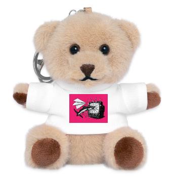 Anarchischer Aal aus Papierflieger gegen Monitor - Teddy Schlüsselanhänger - Weiß - Vorne