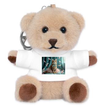 Pastellblaue Tutu-Katze - Teddy Schlüsselanhänger - Weiß - Vorne