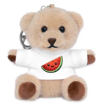 Kawaii Wassermelone Scheibe - Teddy Schlüsselanhänger - Weiß - Vorne