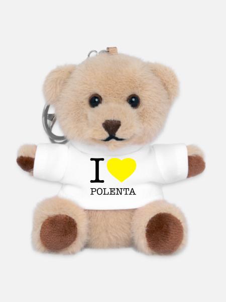 I LOVE POLENTA Mais - Teddy Schlüsselanhänger - Weiß