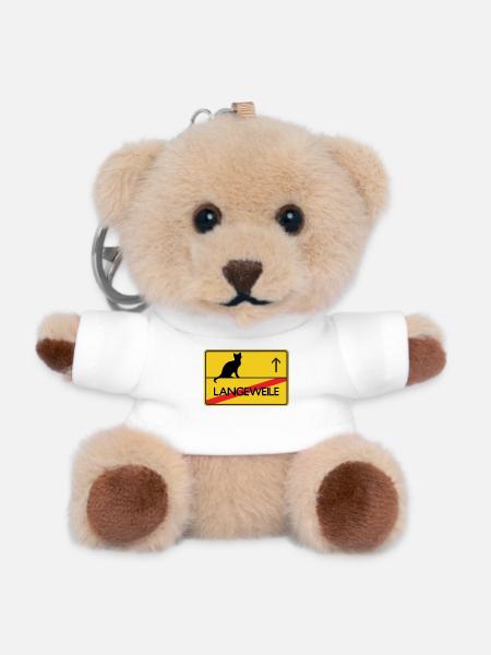 Ortsschild Katze Geschenk - Teddy Schlüsselanhänger - Weiß