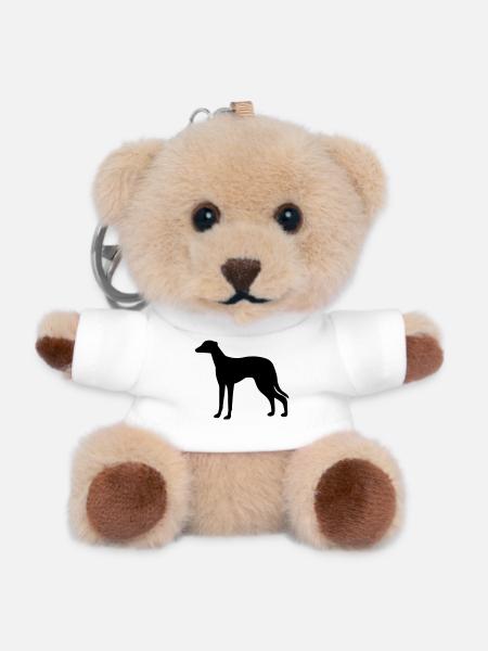 Greyhound Dog - Teddy Keyring - white
