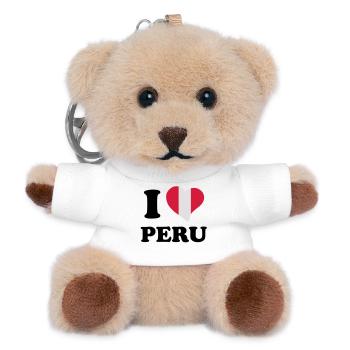 I love Peru - Ich liebe Peru - Teddy Schlüsselanhänger - Weiß - Vorne