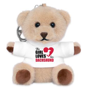 dachshund - Teddy Keyring - white - Front