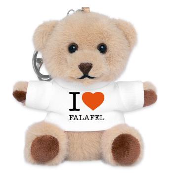 I LOVE FALAFEL - Teddy Keyring - white - Front