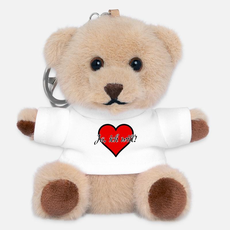 Ich will Heirat Hochzeit Ehe Antrag Liebe Geschenk - Teddy Schlüsselanhänger - Weiß