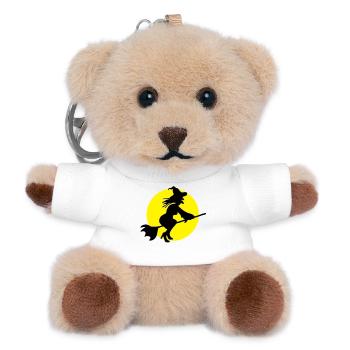 Fliegende Hexe - Teddy Schlüsselanhänger - Weiß - Vorne