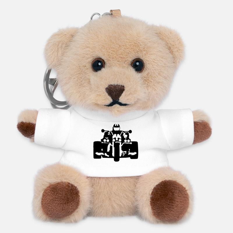 trike - Teddy Keyring - white