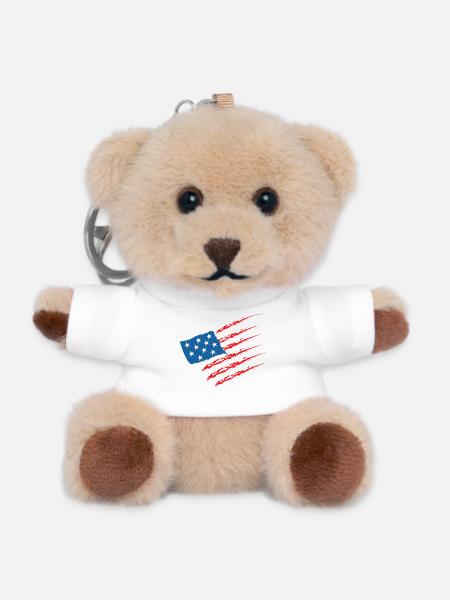 États-Unis États-Unis États-Unis États-Unis Amérique Drapeau - Porte-clés ourson - blanc