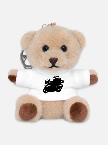 motorcycle tourer - Teddy Keyring - white