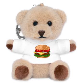 Hamburger - Teddy Schlüsselanhänger - Weiß - Vorne