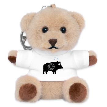 Wildschwein mit Angstschweiß und Fadenkreuz - Teddy Schlüsselanhänger - Weiß - Vorne