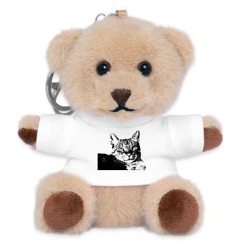 Cat Kitten Cat Shirt Gift - Teddy Keyring - white - Front