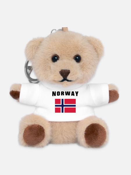 Norway Flag - Teddy Schlüsselanhänger - Weiß