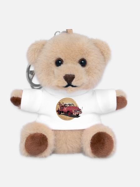 Abschleppwagen Oldtimer - Teddy Schlüsselanhänger - Weiß