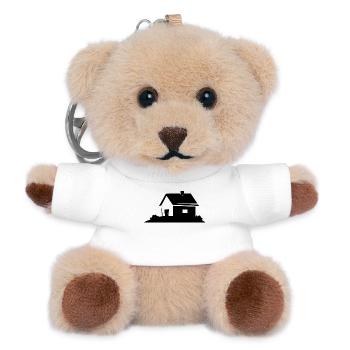 Maison - Porte-clés ourson - blanc - Devant