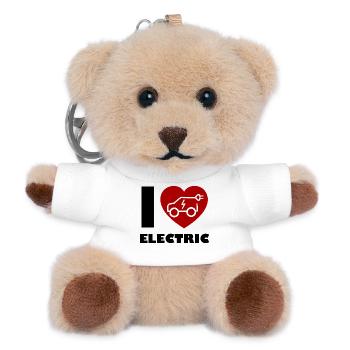 E-car, climate change and hybrid - Teddy Keyring - white - Front