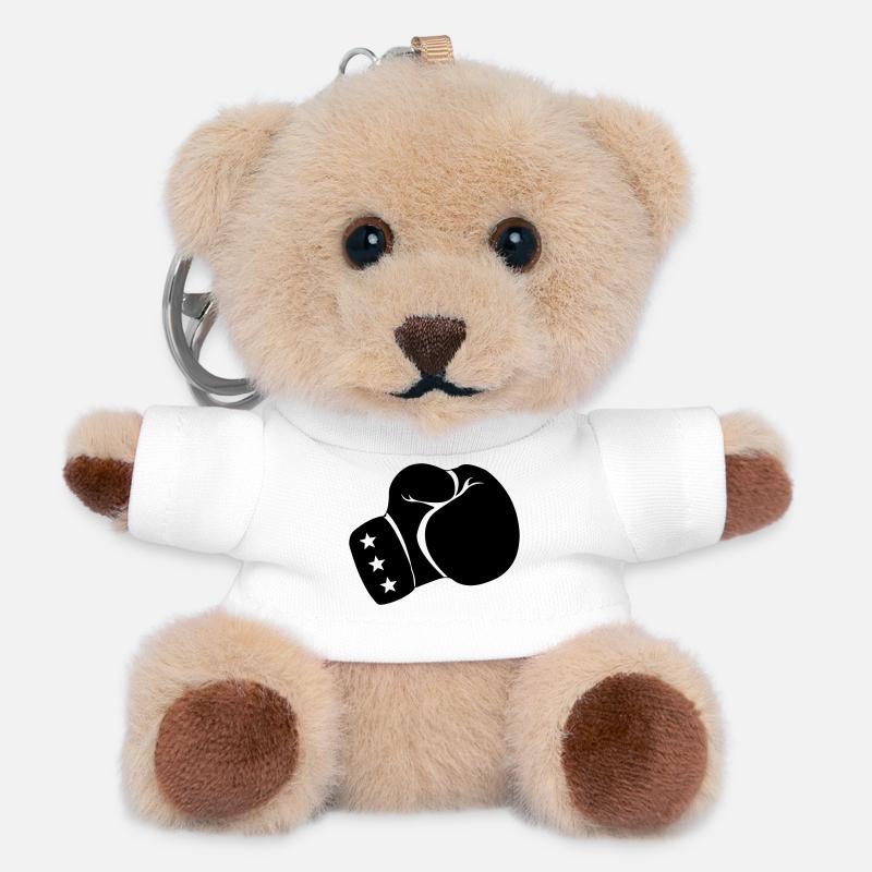 Boxhandschuh Boxen - Teddy Schlüsselanhänger - Weiß