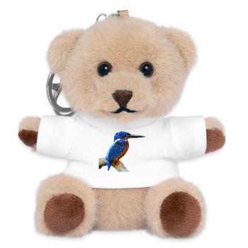 Conception d’oiseaux martin-pêcheurs : cadeau de pêche à la nature - Porte-clés ourson - blanc - Devant