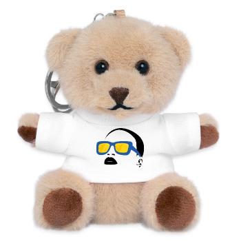 Strand und Sonnenbrille Design - Teddy Schlüsselanhänger - Weiß - Vorne