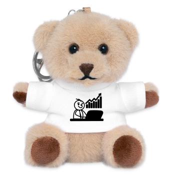 Chart stock broker - Teddy Keyring - white - Front