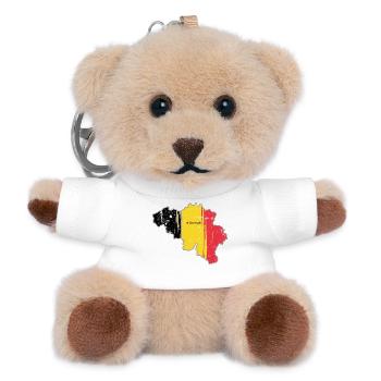 Belgian Flag Map of Brussels - Teddy Keyring - white - Front