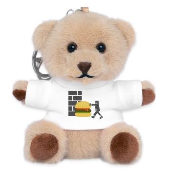 Burger Fast food Logistic - Teddy Keyring - white - Front