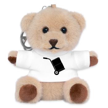 Trolley mover with two boxes - Teddy Keyring - white - Front