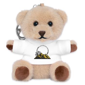 Golden Mountain Range Night View Bicycle - Teddy Keyring - white - Front